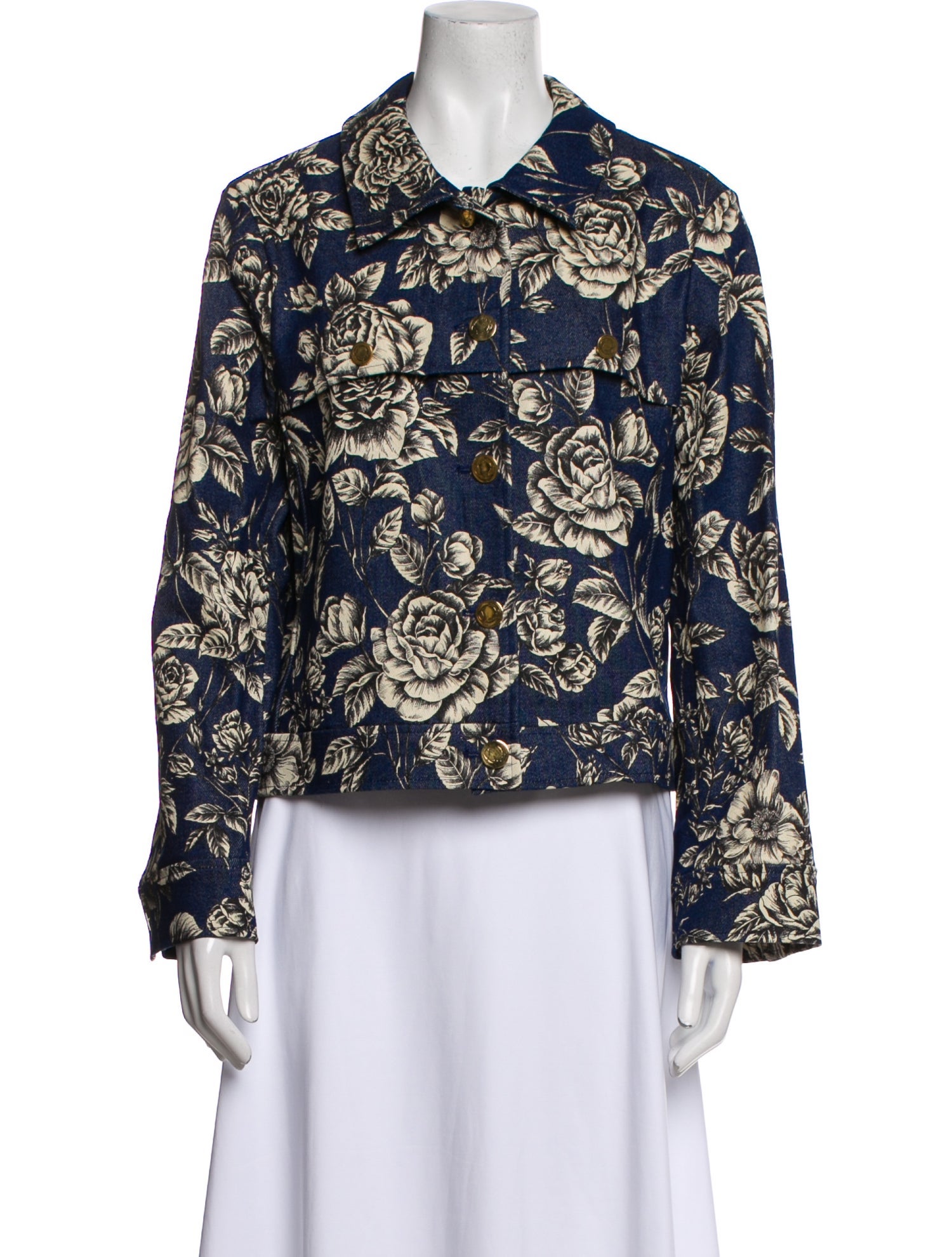 Oscar de la Renta Floral Print Evening Jacket