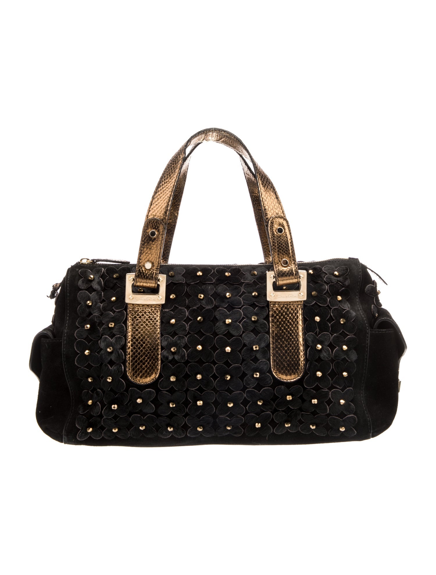 Oscar de la Renta Suede Top Handle Bag