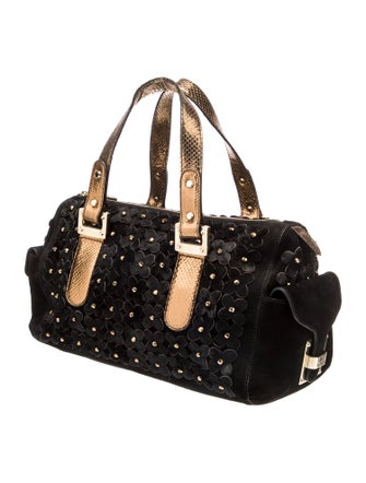 Oscar de la Renta Suede Top Handle Bag