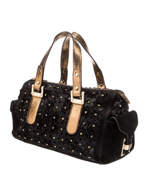 Oscar de la Renta Suede Top Handle Bag