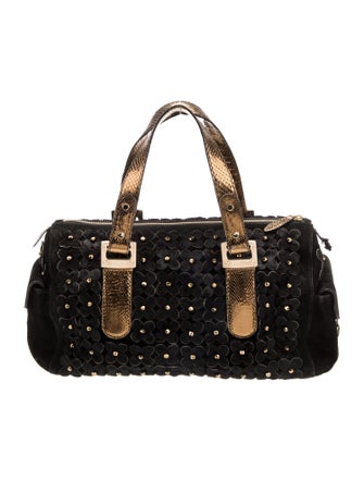 Oscar de la Renta Suede Top Handle Bag