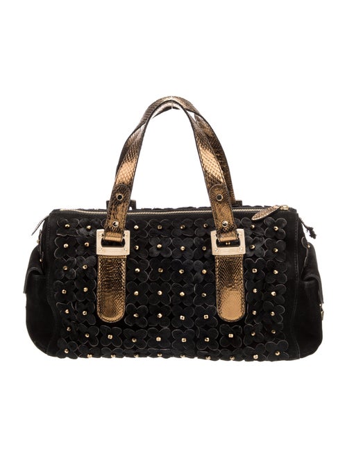 Oscar de la Renta Suede Top Handle Bag