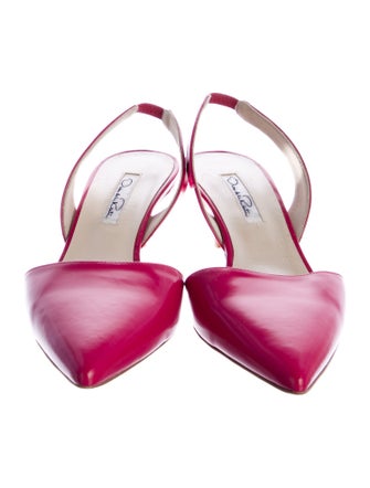 Oscar de la Renta Patent Leather Slingback Pumps