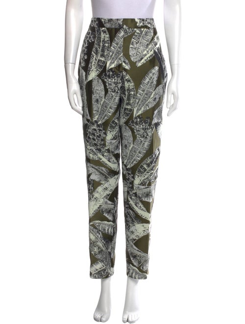 Oscar de la Renta Printed Straight Leg Pants