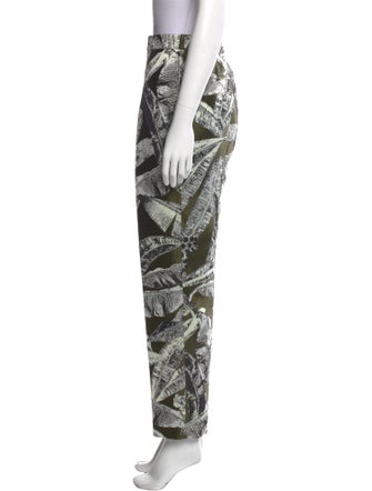Oscar de la Renta Printed Straight Leg Pants