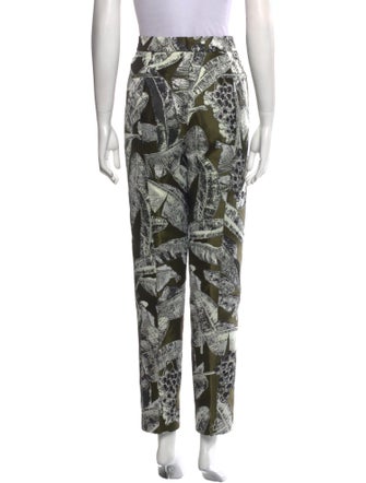 Oscar de la Renta Printed Straight Leg Pants