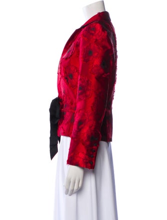 Oscar de la Renta Floral Print Blazer