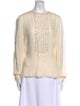 Oscar de la Renta Silk Crew Neck Blouse