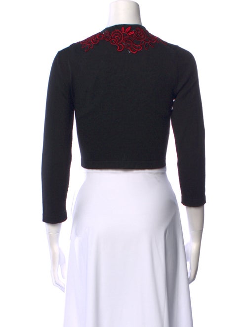 Oscar de la Renta Cashmere Floral Print Sweater