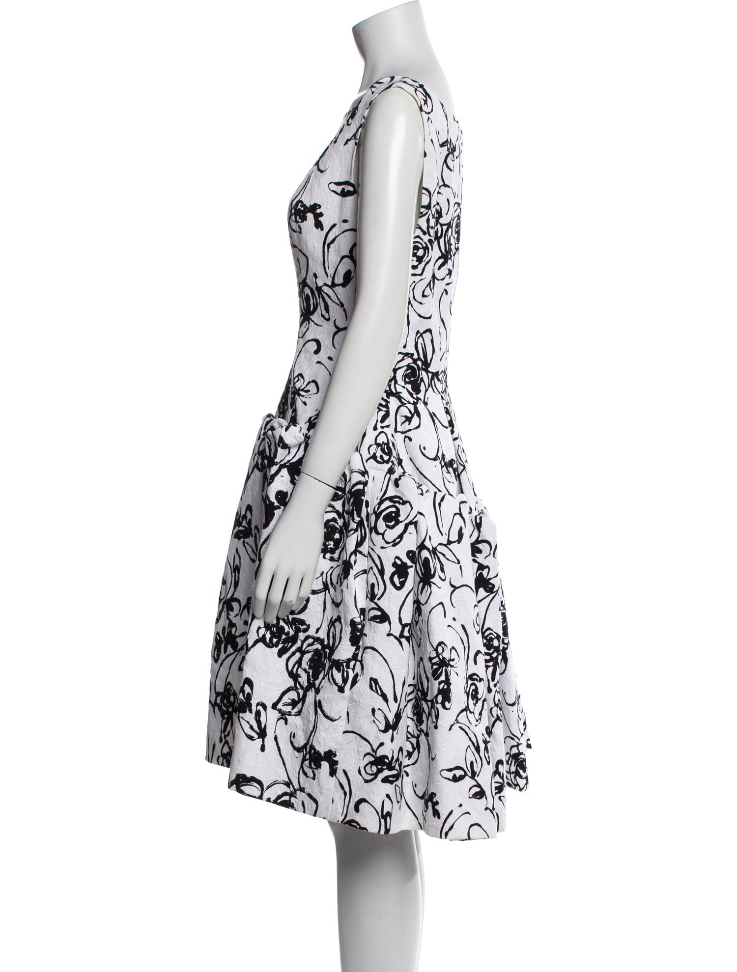 Oscar de la Renta Floral Print Knee-Length Dress