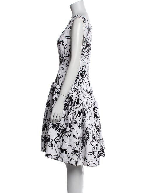 Oscar de la Renta Floral Print Knee-Length Dress