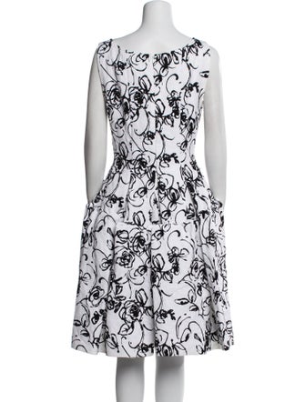 Oscar de la Renta Floral Print Knee-Length Dress