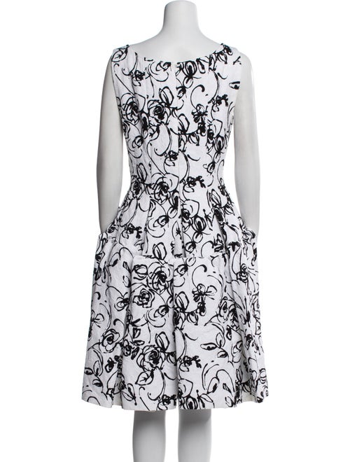 Oscar de la Renta Floral Print Knee-Length Dress