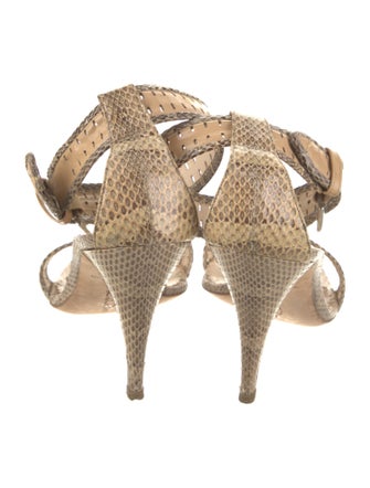 Oscar de la Renta Snakeskin Animal Print Sandals