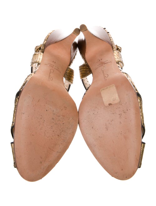 Oscar de la Renta Snakeskin Slingback Sandals