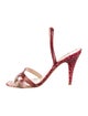 Oscar de la Renta Snakeskin Animal Print Slingback Sandals