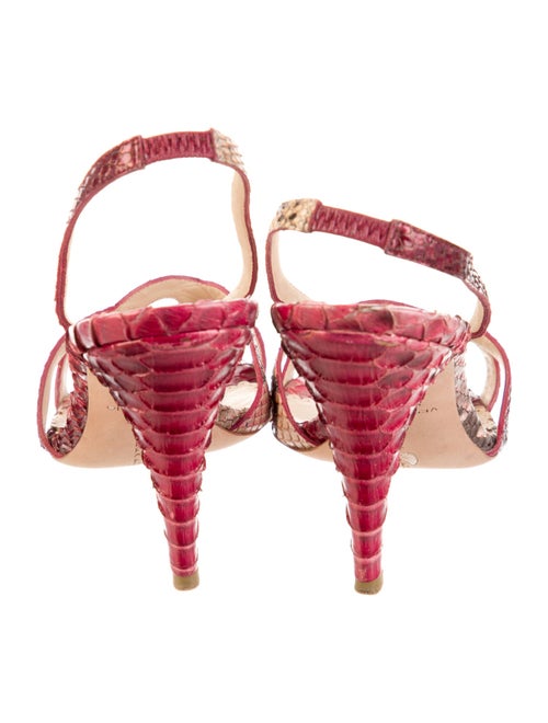 Oscar de la Renta Snakeskin Animal Print Slingback Sandals