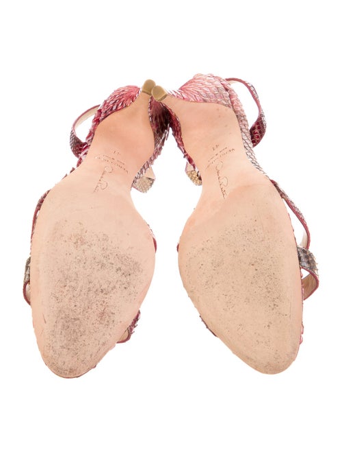 Oscar de la Renta Snakeskin Animal Print Slingback Sandals