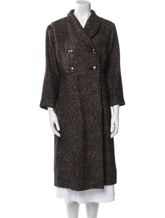 Oscar de la Renta Virgin Wool Tweed Pattern Coat