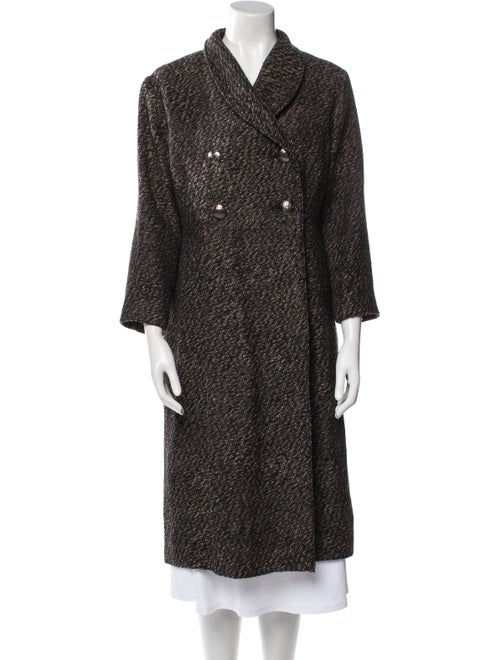 Oscar de la Renta Virgin Wool Tweed Pattern Coat