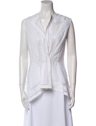 Oscar de la Renta V-Neck Sleeveless Tunic