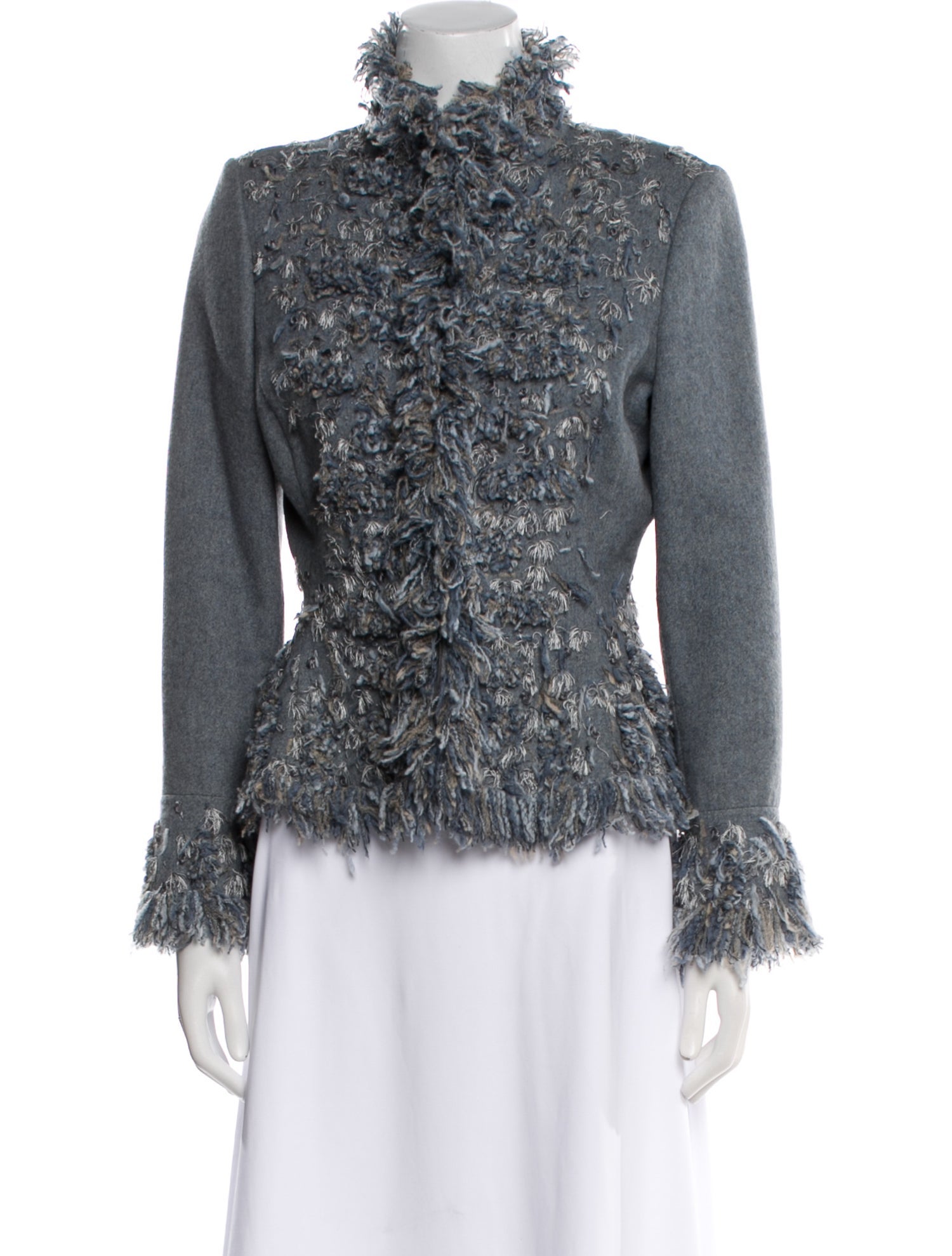 Oscar de la Renta Cashmere Tweed Pattern Evening Jacket