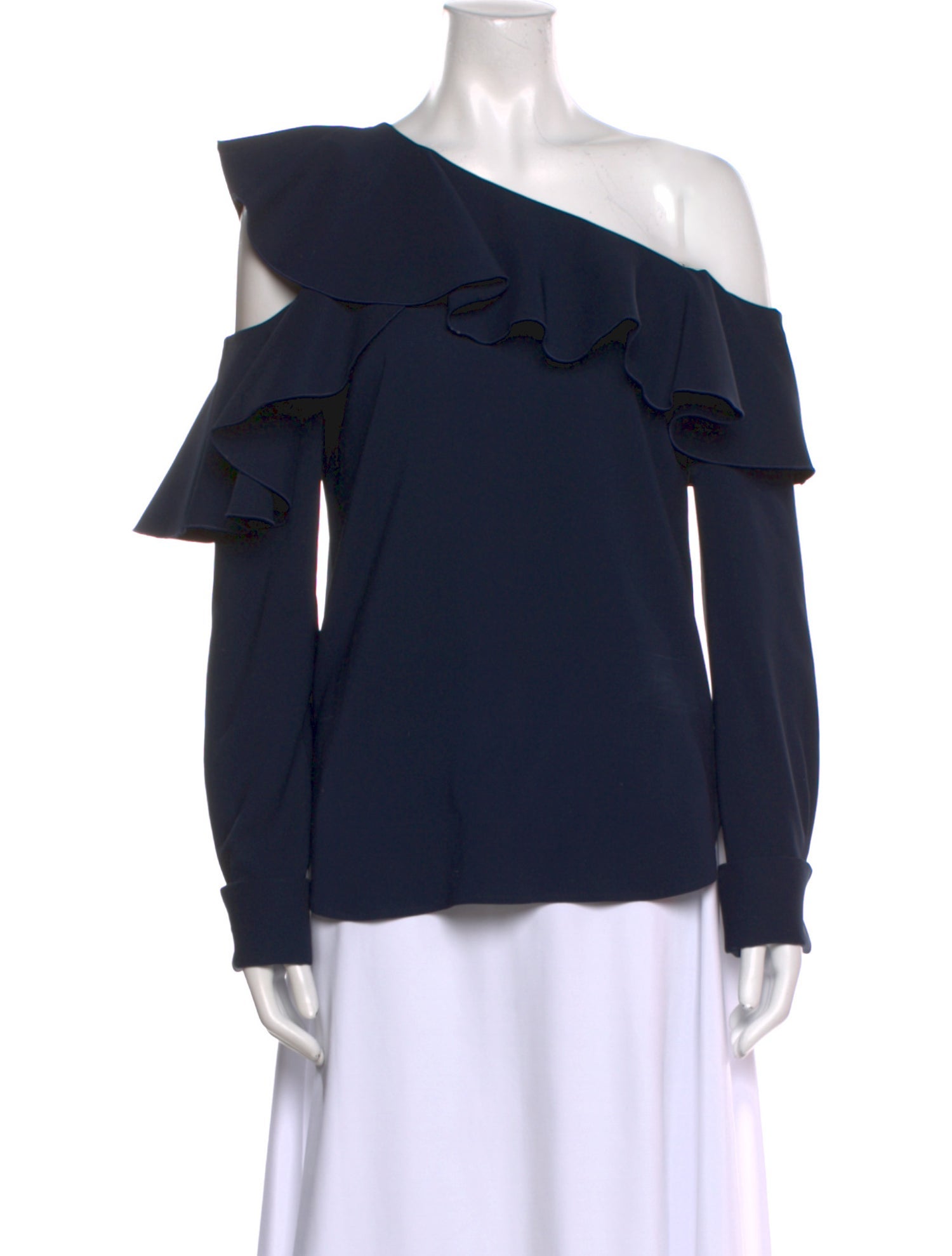 Oscar de la Renta Silk Asymmetrical Blouse