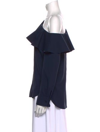 Oscar de la Renta Silk Asymmetrical Blouse