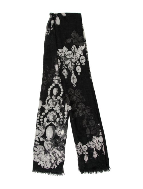 Oscar de la Renta Silk Floral Print Scarf