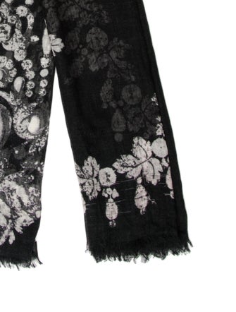 Oscar de la Renta Silk Floral Print Scarf