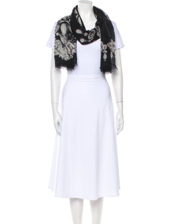 Oscar de la Renta Silk Floral Print Scarf