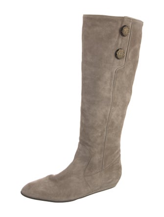 Oscar de la Renta Suede Riding Boots