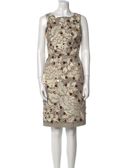 Oscar de la Renta Linen Knee-Length Dress