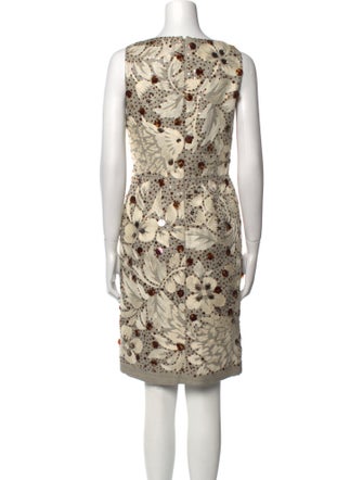 Oscar de la Renta Linen Knee-Length Dress
