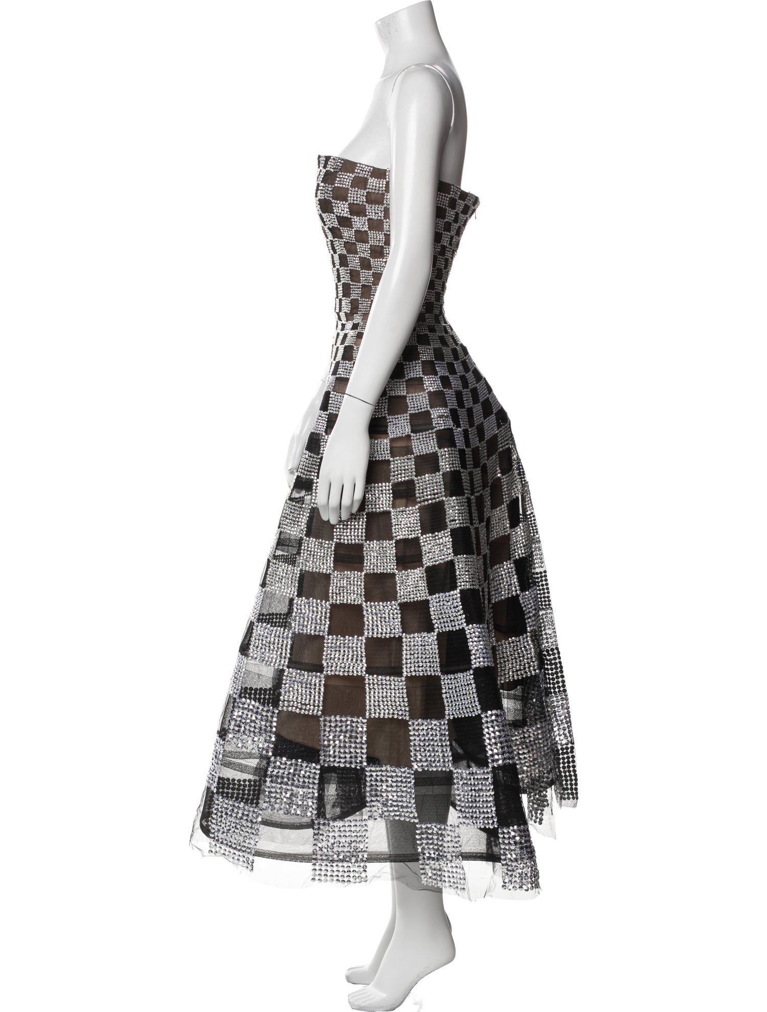 Oscar de la Renta Printed Midi Length Dress