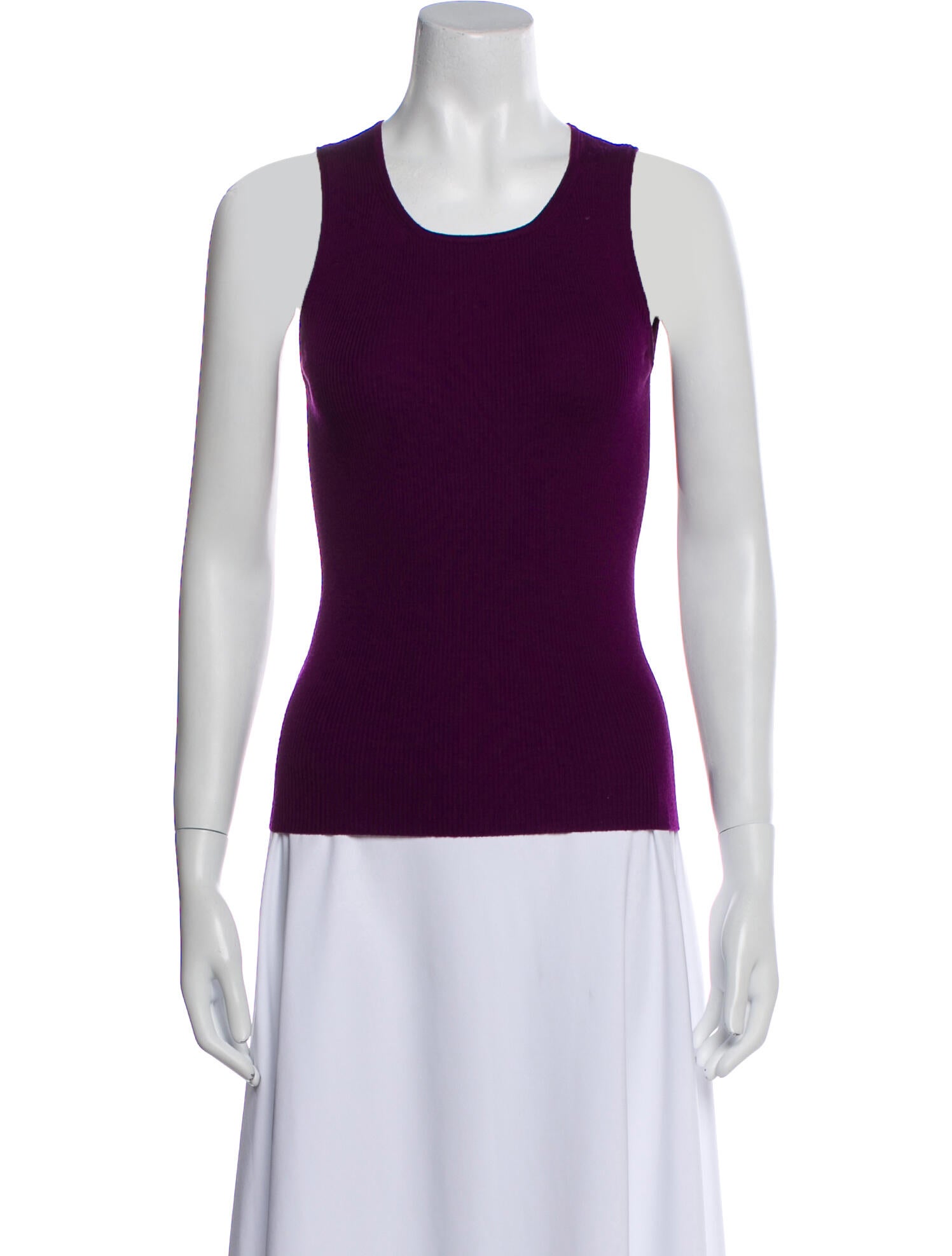 Oscar de la Renta Merino Wool Scoop Neck Top