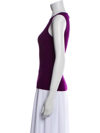 Oscar de la Renta Merino Wool Scoop Neck Top