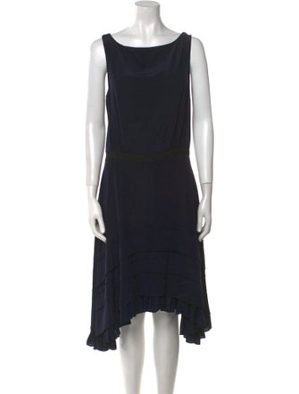 Oscar de la Renta Silk Midi Length Dress