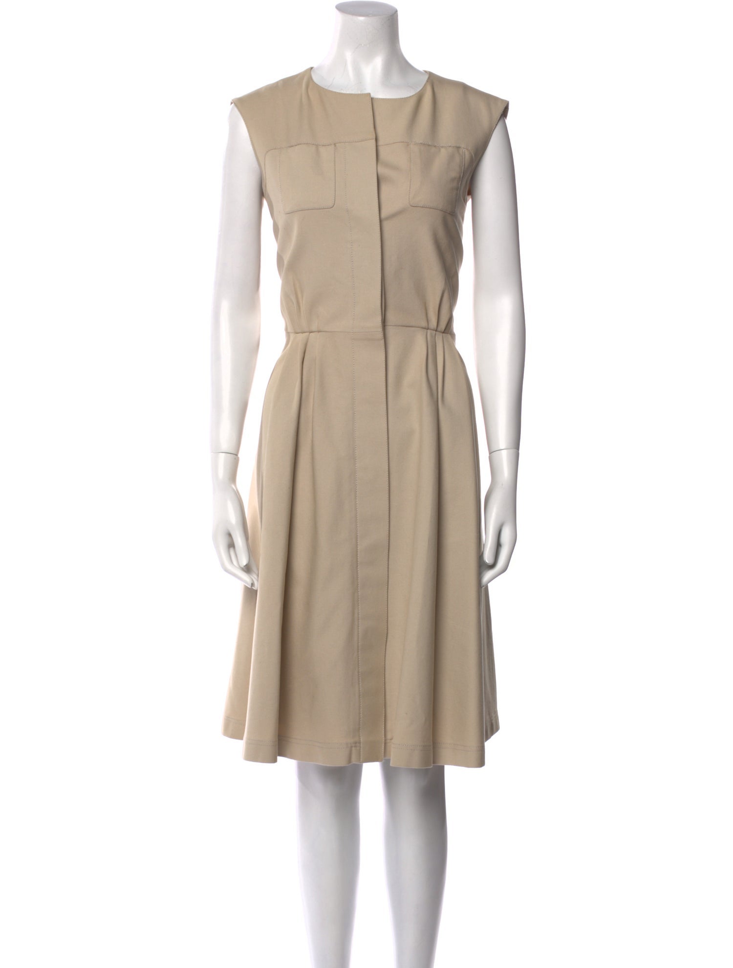 Oscar de la Renta Bateau Neckline Knee-Length Dress