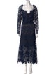 Oscar de la Renta Lace Pattern Long Dress