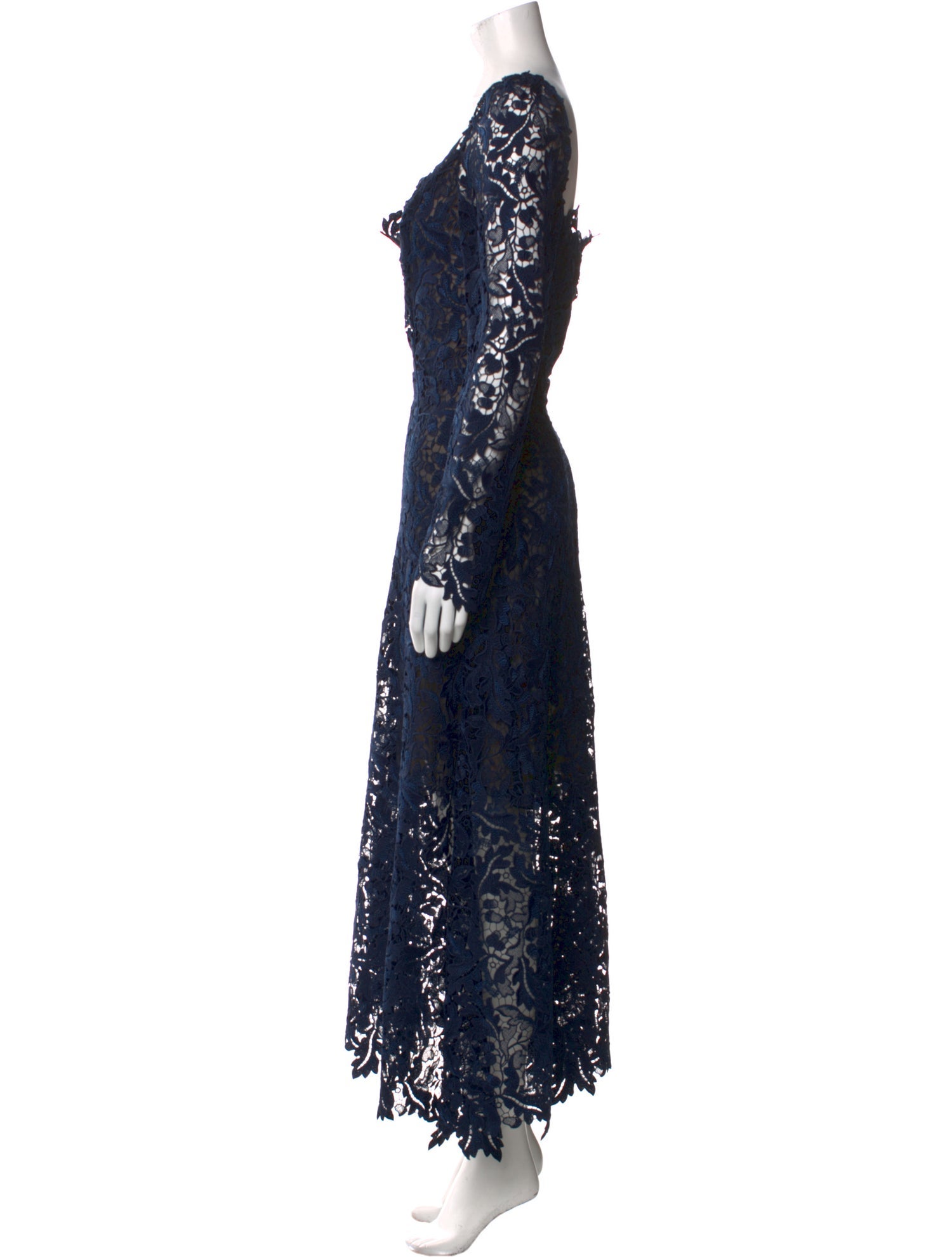 Oscar de la Renta Lace Pattern Long Dress