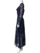 Oscar de la Renta Lace Pattern Long Dress