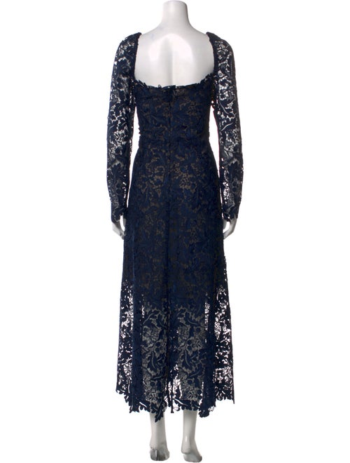 Oscar de la Renta Lace Pattern Long Dress