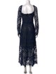 Oscar de la Renta Lace Pattern Long Dress