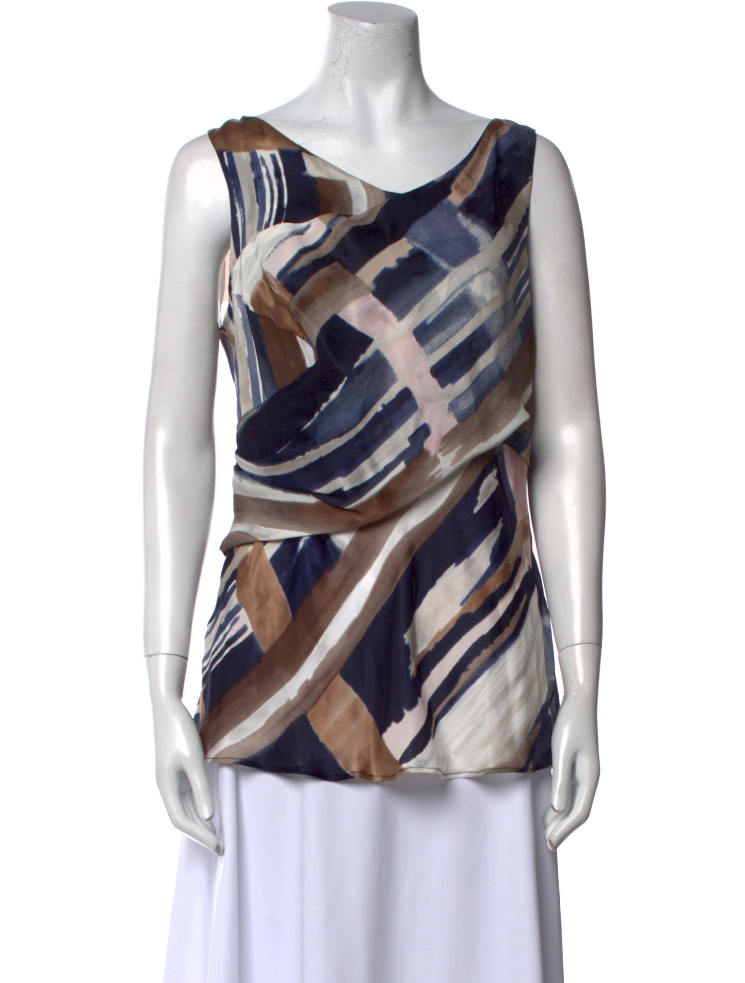 Oscar de la Renta Silk Printed Top