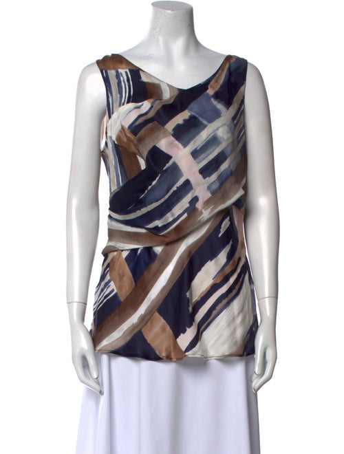 Oscar de la Renta Silk Printed Top