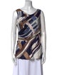 Oscar de la Renta Silk Printed Top