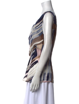 Oscar de la Renta Silk Printed Top