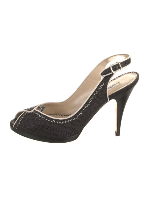 Oscar de la Renta Leather Slingback Pumps