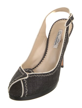 Oscar de la Renta Leather Slingback Pumps